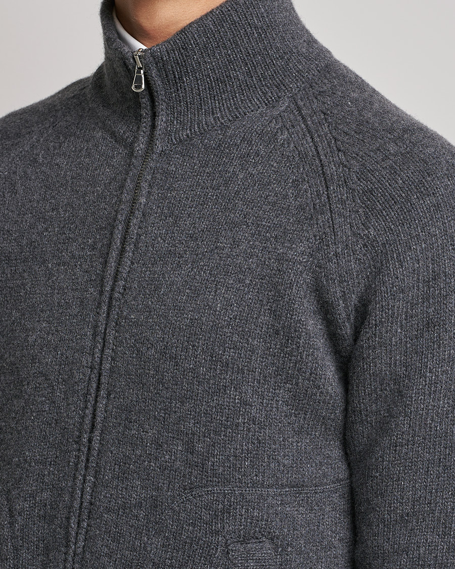 Herren | Pullover | Altea | Wool Zip Jacket Grey Melange