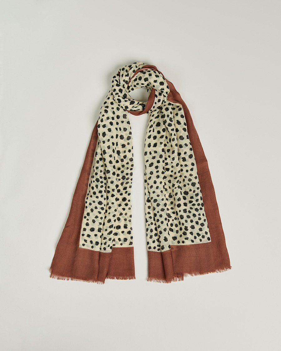 Herren | Altea Dot Print Wool Scarf Beige | Altea | Dot Print Wool Scarf Beige
