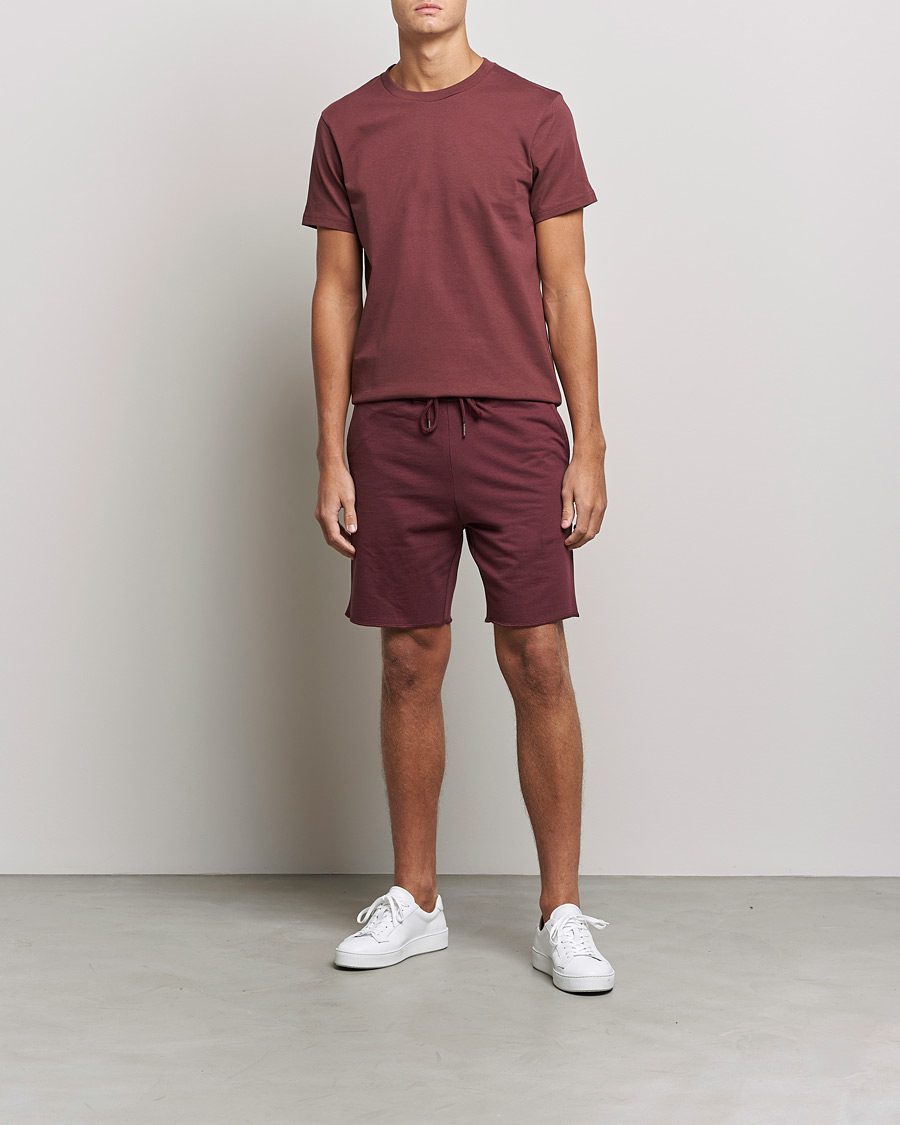 Herren | T-Shirts | Bread & Boxers | Heavy Cotton Crew Neck T-shirt Burgundy