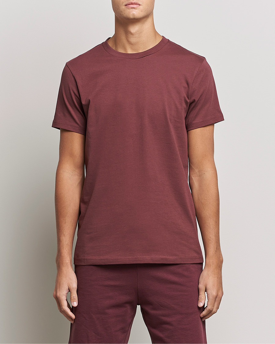 Herren | T-Shirts | Bread & Boxers | Heavy Cotton Crew Neck T-shirt Burgundy