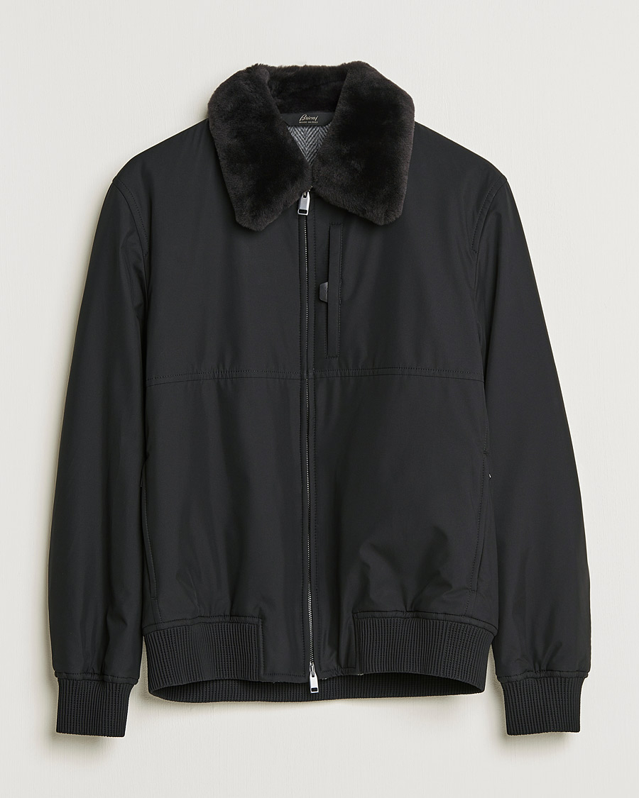 Herren | Jacken | Brioni | Performa Silk Shearling Jacket Black