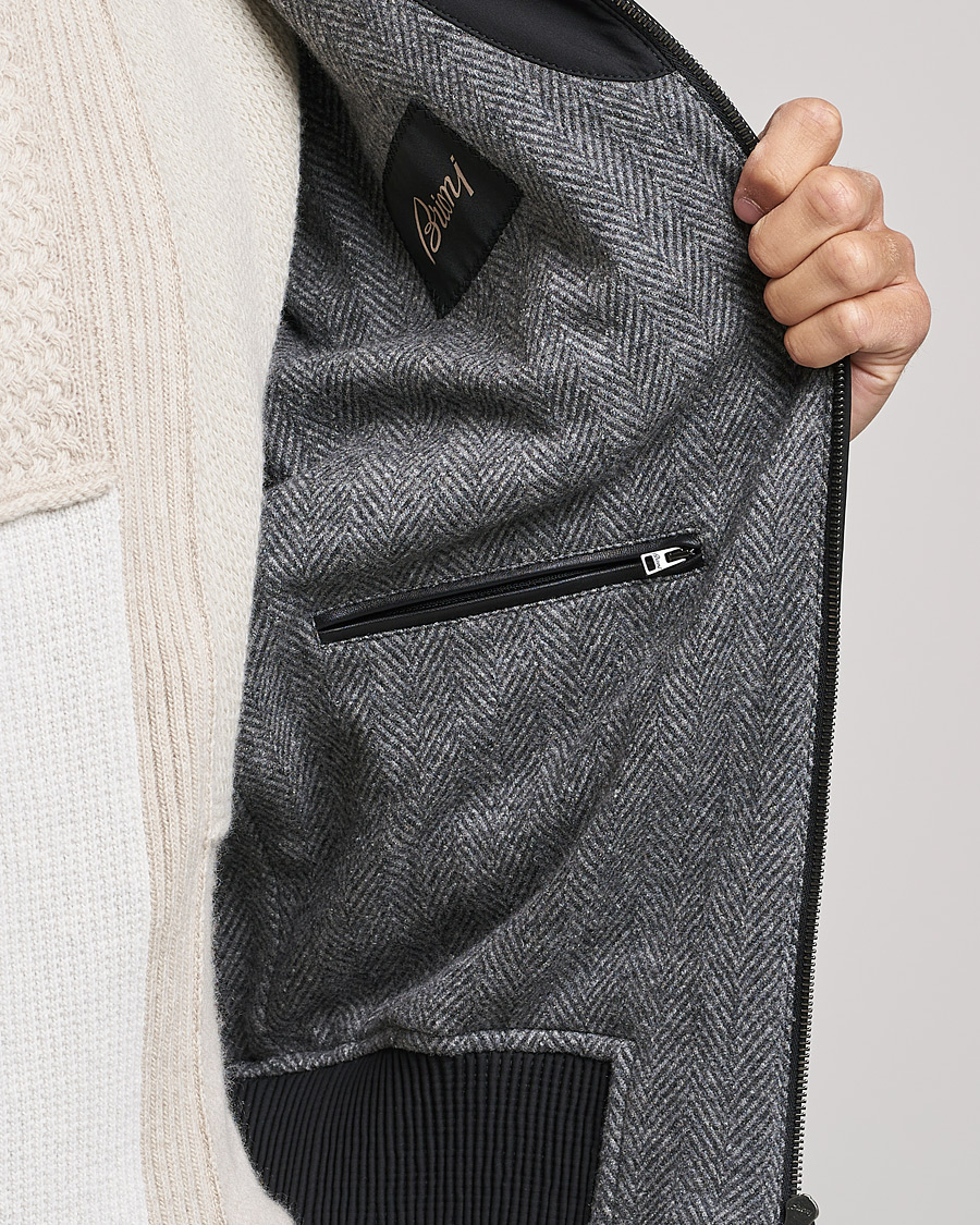 Herren | Jacken | Brioni | Performa Silk Shearling Jacket Black