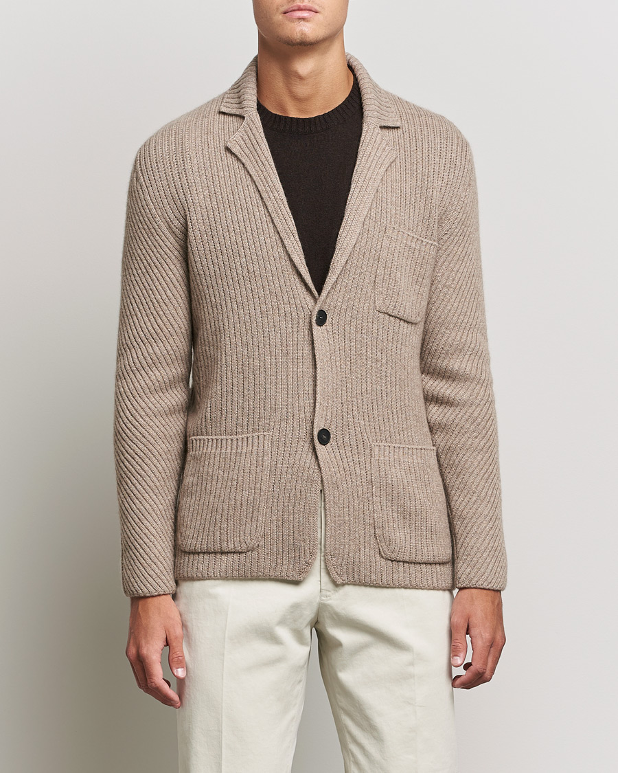 Herren | Sakkos | Brioni | Pure Cashmere Knitted Blazer Beige