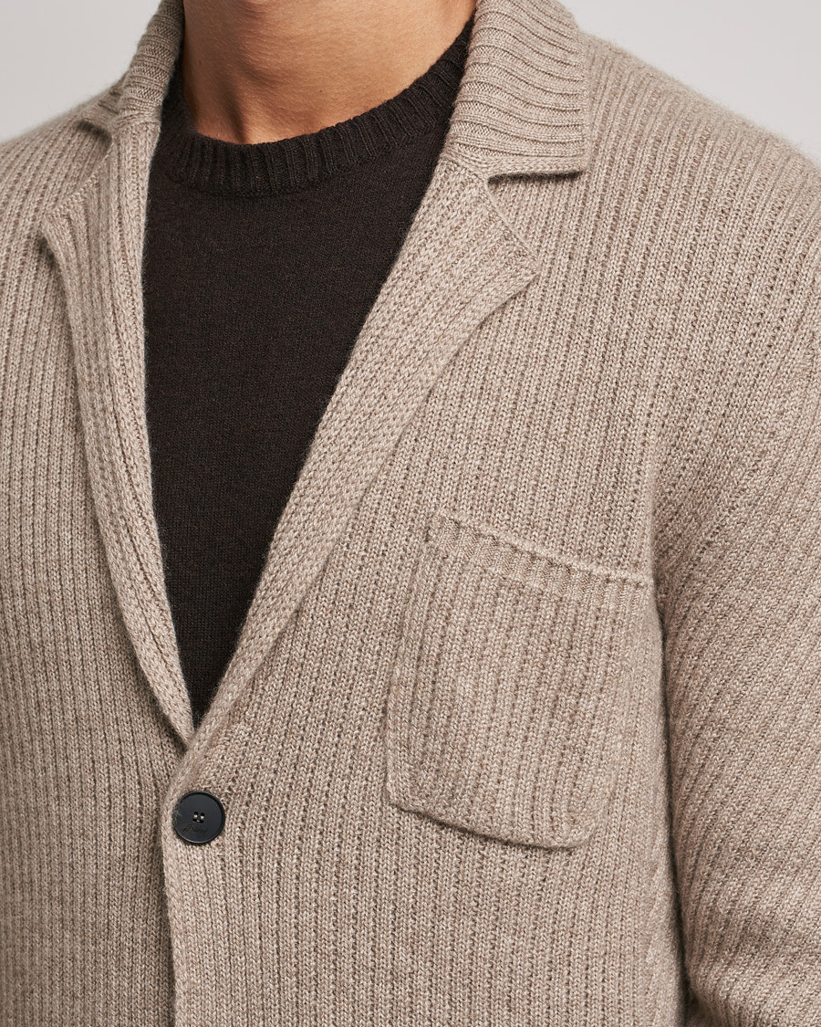 Herren | Sakkos | Brioni | Pure Cashmere Knitted Blazer Beige