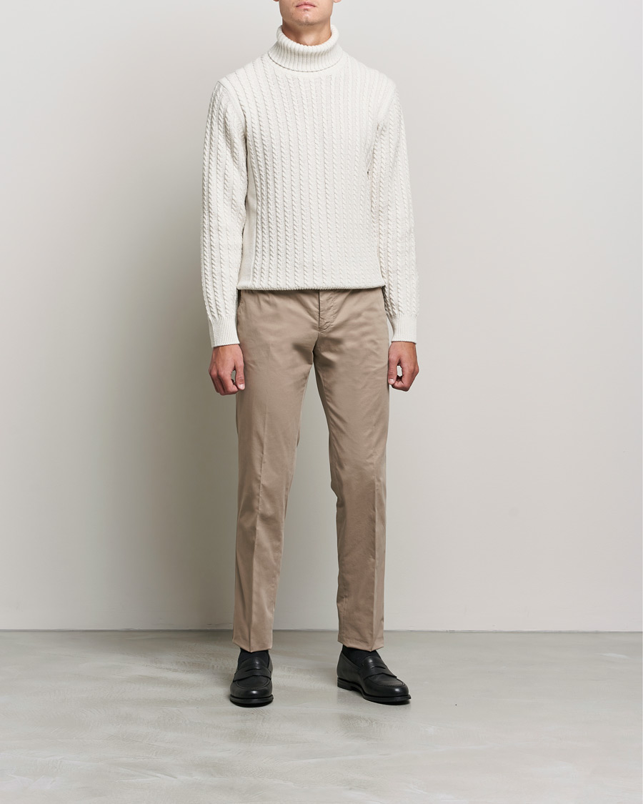Herren | Pullover | Brioni | Cashmere Cable Turtleneck Off White