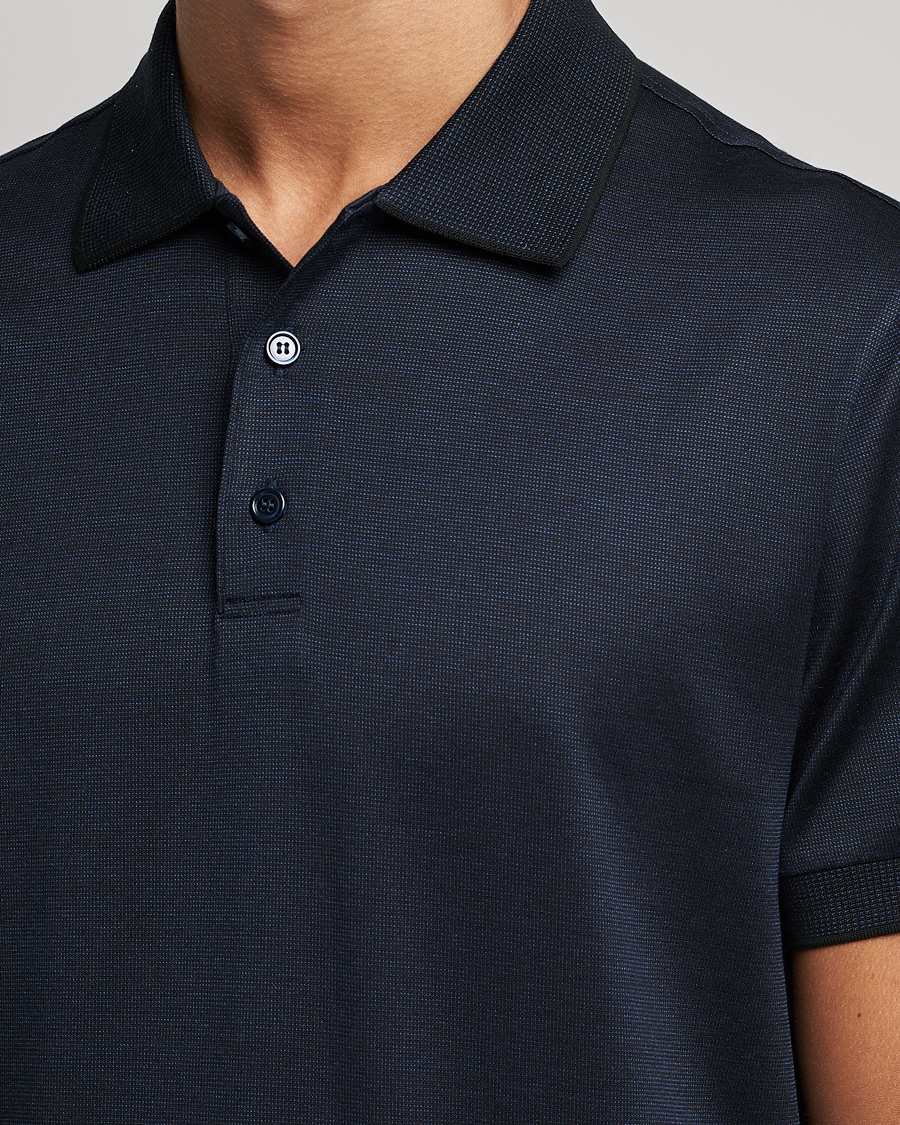 Herren | Poloshirts | Brioni | Cotton/Silk Short Sleeve Polo Navy