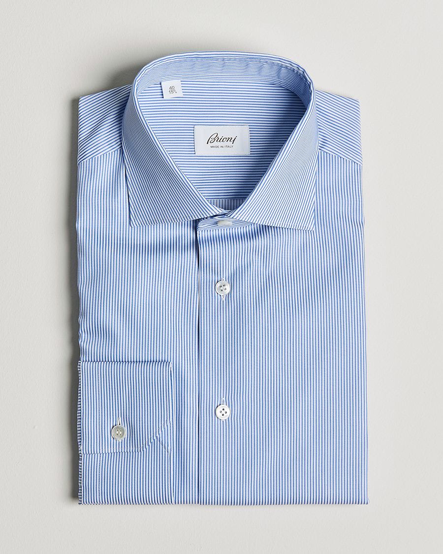 Herren | Hemden | Brioni | Slim Fit Dress Shirt Light Blue Stripe