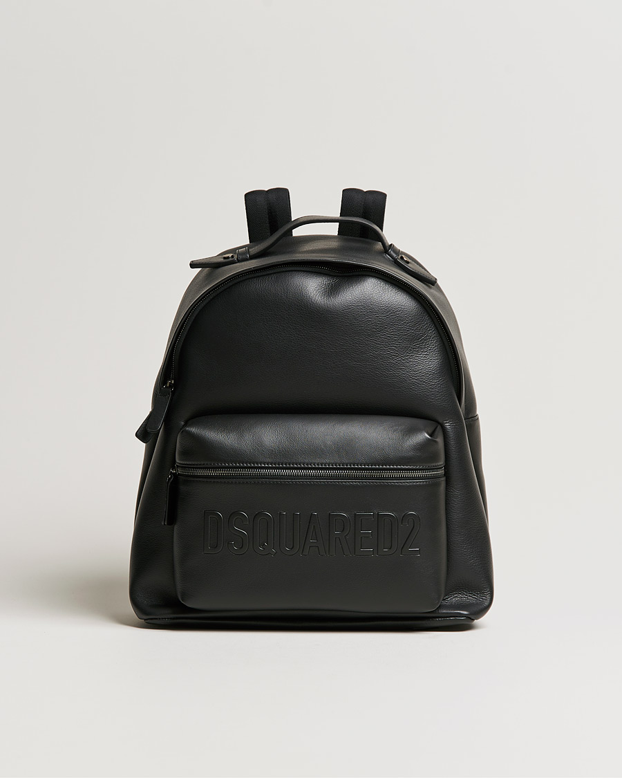 Herren | Dsquared2 Leather Backpack Black | Dsquared2 | Leather Backpack Black