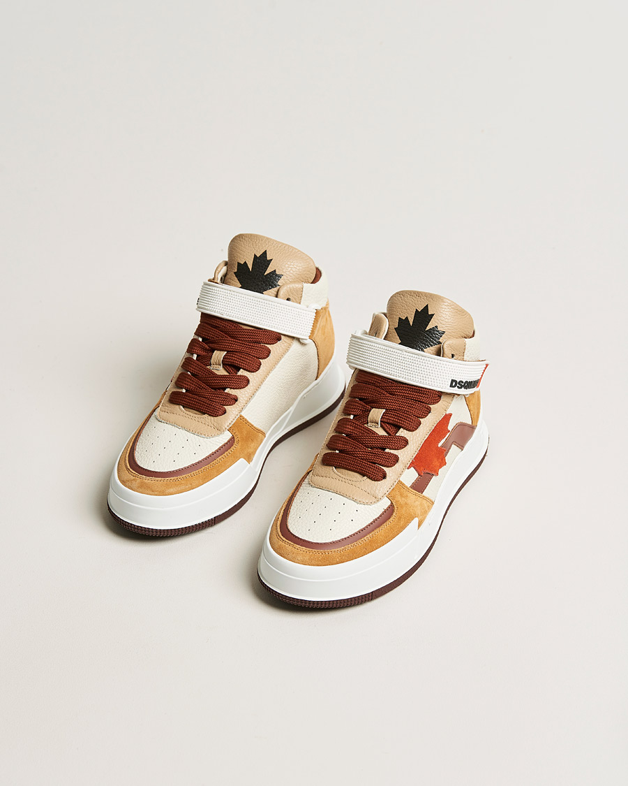 Herren | Dsquared2 Canadian High Tops White/Camel | Dsquared2 | Canadian High Tops White/Camel