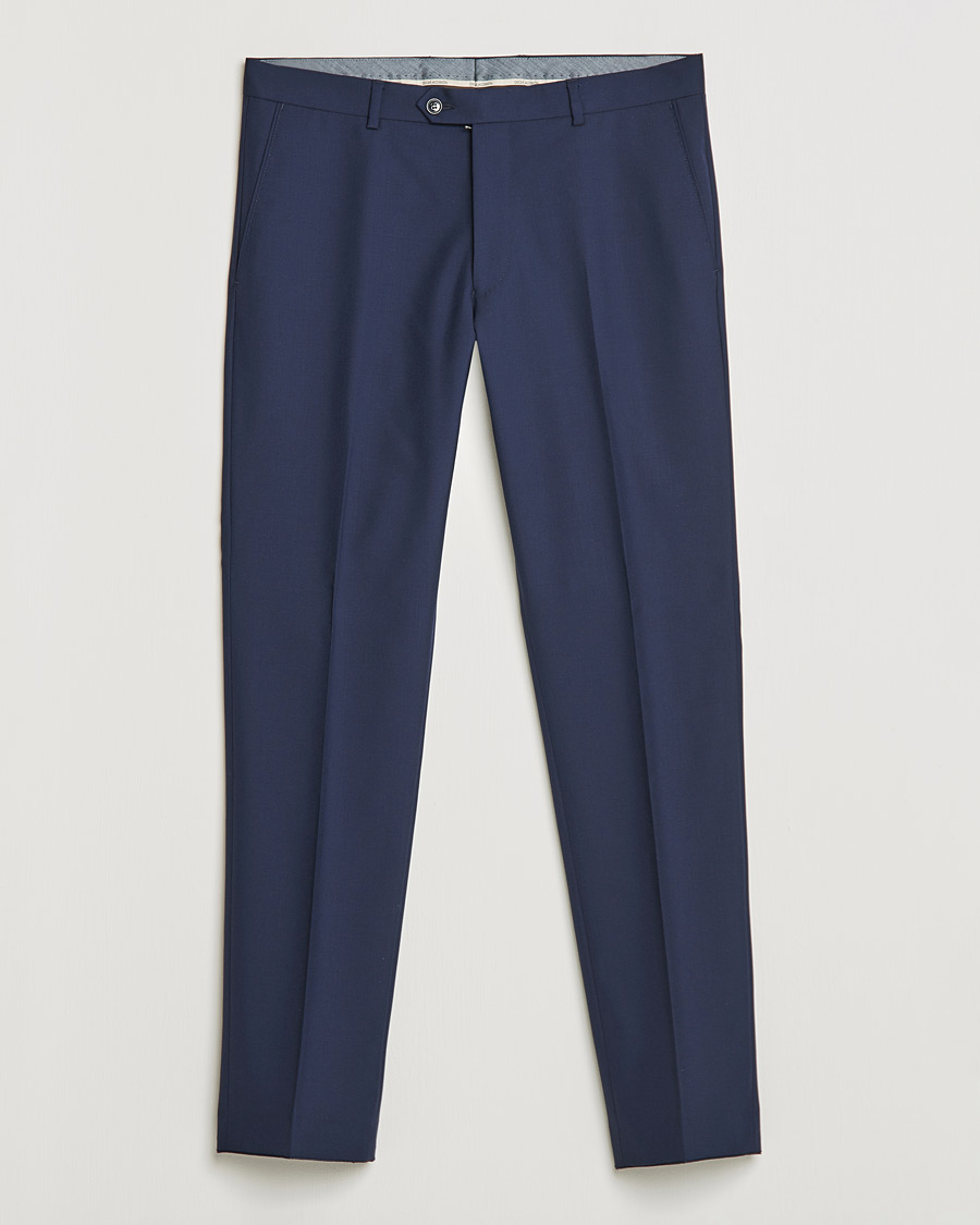 Herren | Hosen | Oscar Jacobson | Denz Super 120's Wool Trousers Navy