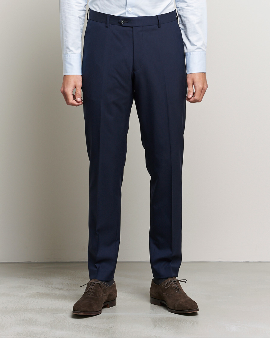Herren | Hosen | Oscar Jacobson | Denz Super 120's Wool Trousers Navy