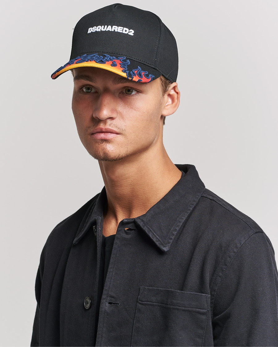 Herren | Dsquared2 Flames Baseball Cap Black | Dsquared2 | Flames Baseball Cap Black