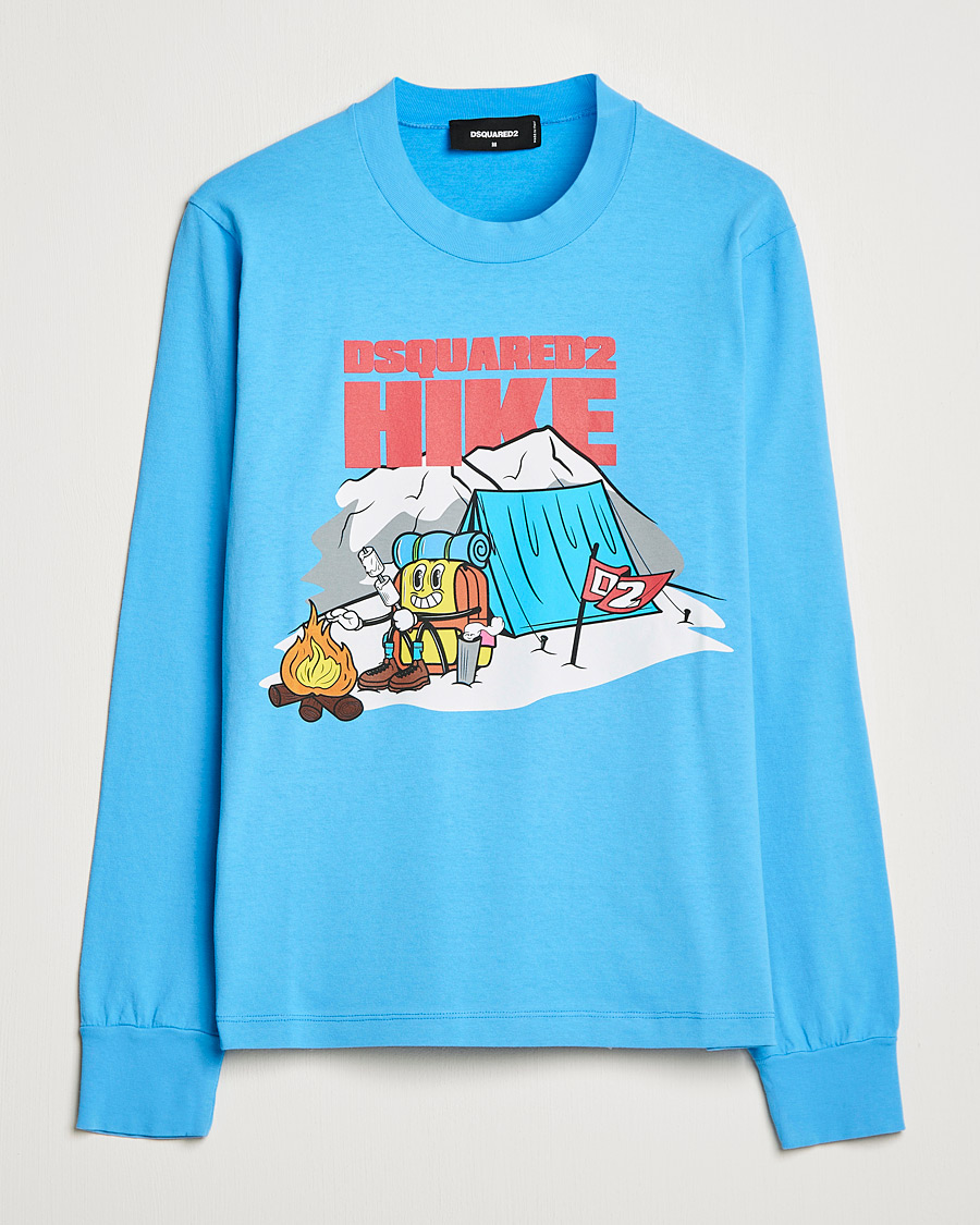 Herren | T-Shirts | Dsquared2 | Base Camp Long Sleeve Tee Light Blue