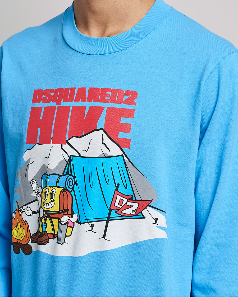 Herren | T-Shirts | Dsquared2 | Base Camp Long Sleeve Tee Light Blue
