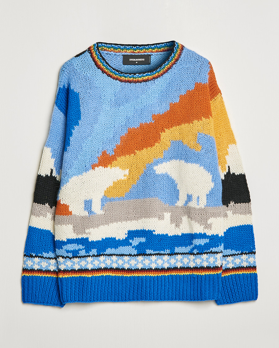 Herren | Pullover | Dsquared2 | Bear Dawns Knitted Sweater Blue/White