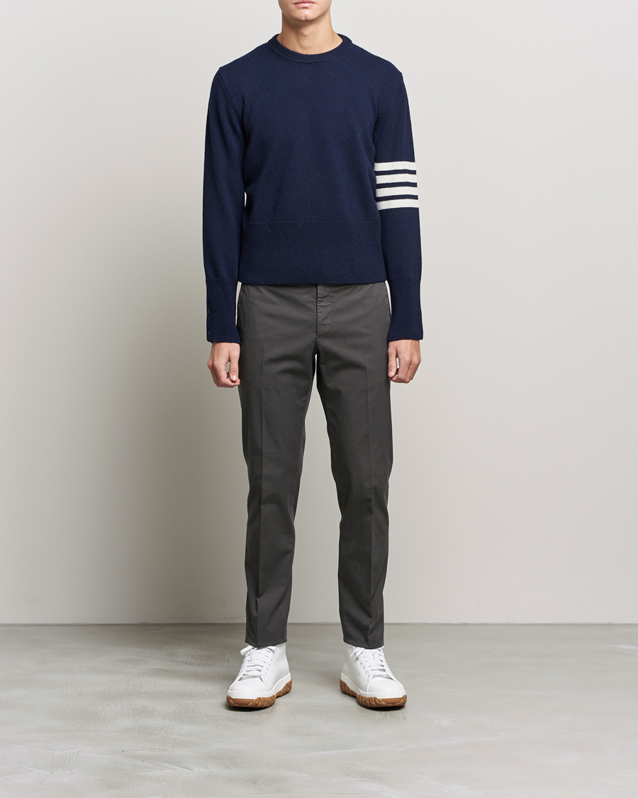 Herren | Pullover | Thom Browne | 4 Bar Shetland Pullover Navy