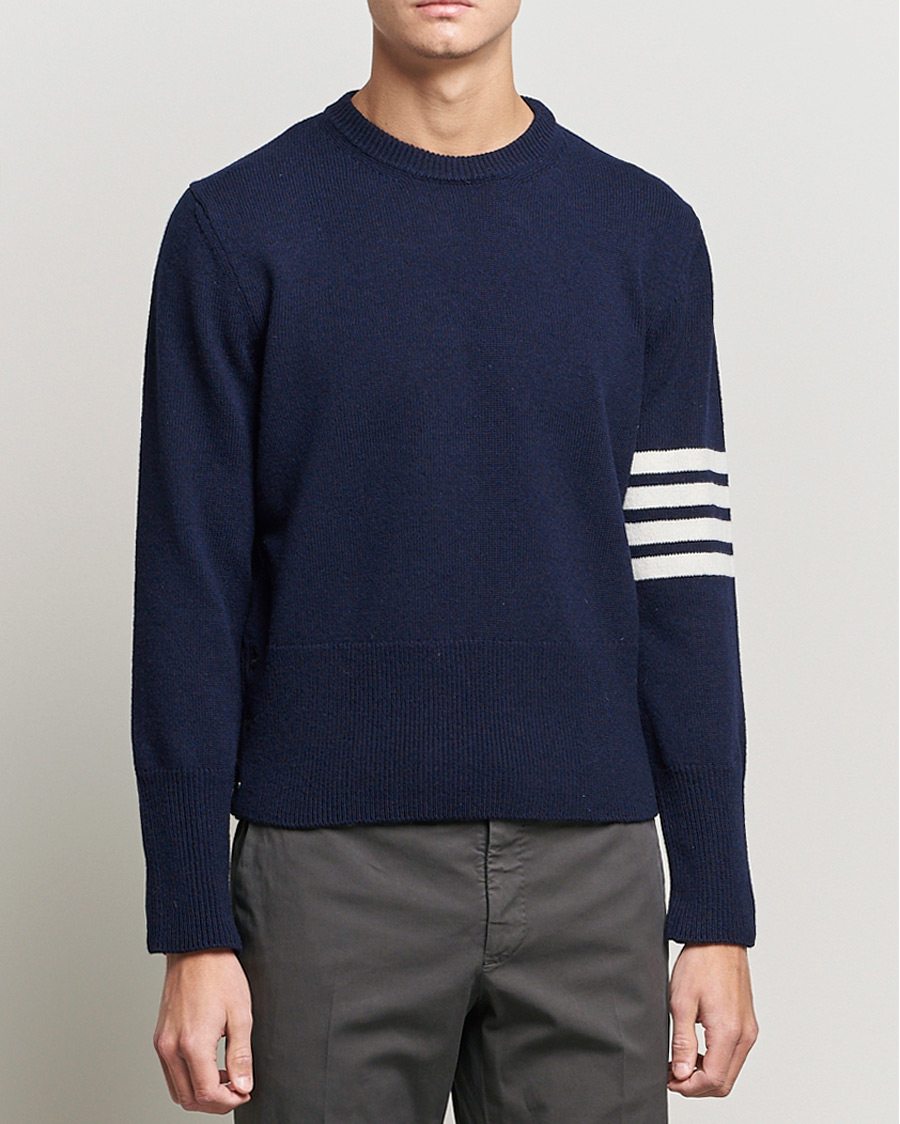 Herren | Pullover | Thom Browne | 4 Bar Shetland Pullover Navy