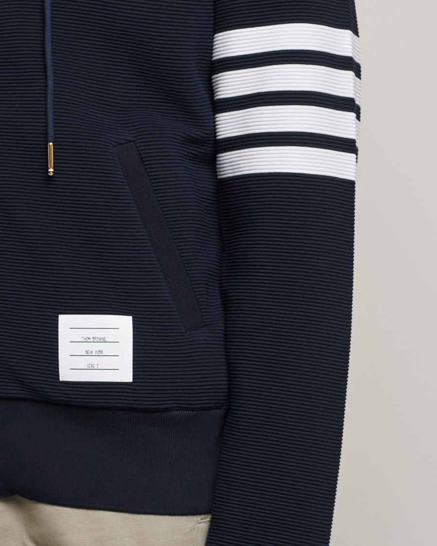Herren | Pullover | Thom Browne | Ottoman Rib Zip Hoodie Navy