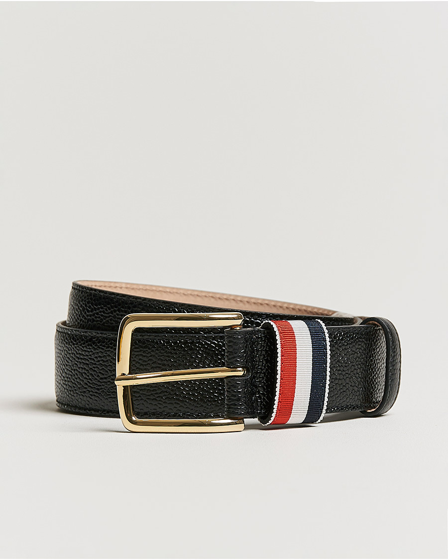 Herren | Thom Browne Grain Leather Belt Black | Thom Browne | Grain Leather Belt Black