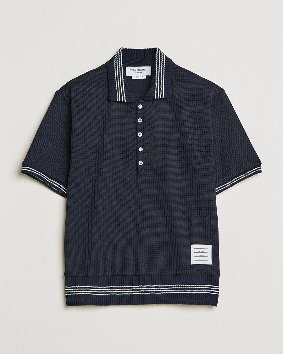 Herren | Poloshirts | Thom Browne | Rib Cuff Polo Navy
