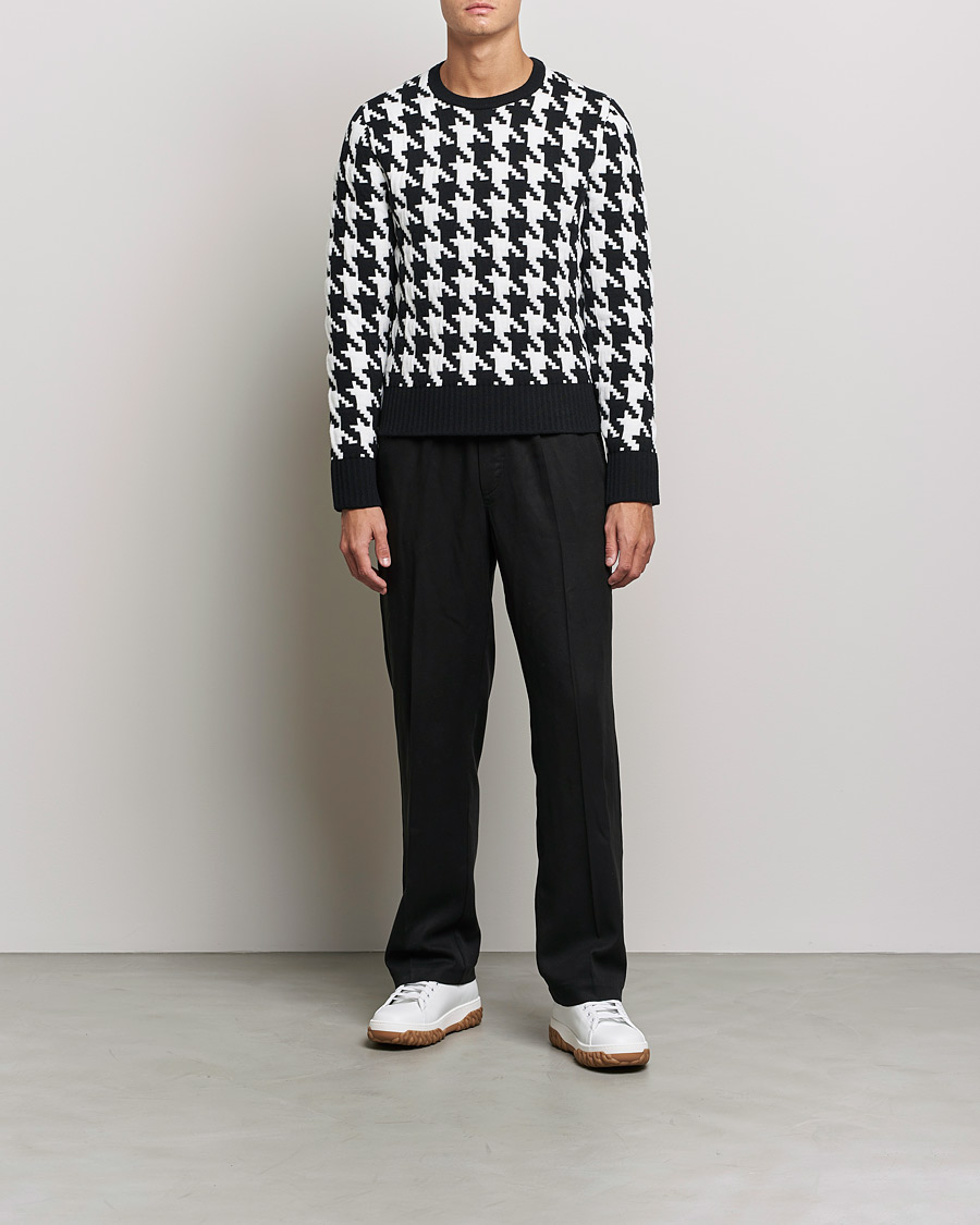 Herren | Pullover | Thom Browne | Houndstooth Jacquard Sweater Black/White