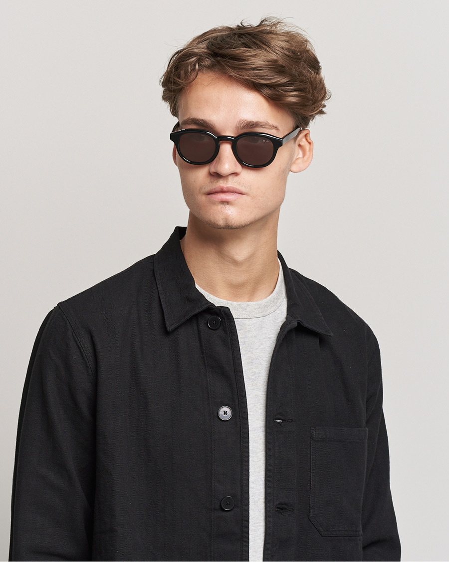 Herren | James Ay Suede Sunglasses Black | James Ay | Suede Sunglasses Black