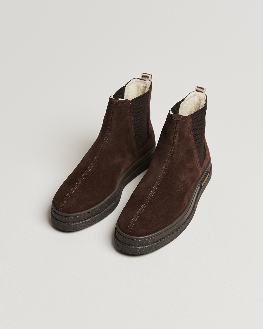 Herren | GANT Cloyd Shearling Chelsea Boot Dark Brown Suede | GANT | Cloyd Shearling Chelsea Boot Dark Brown Suede