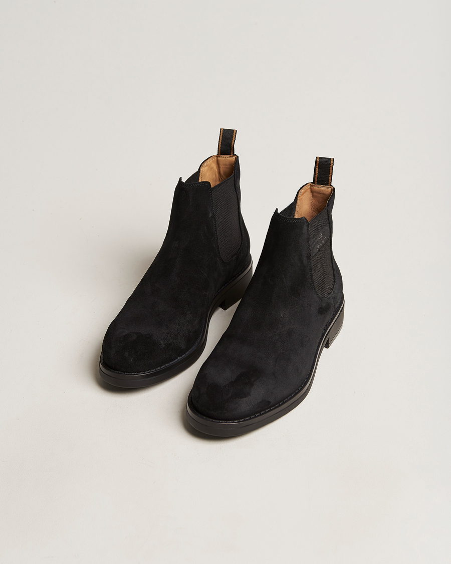 Herren | GANT Brookly Suede Chelsea Boot Black | GANT | Brookly Suede Chelsea Boot Black