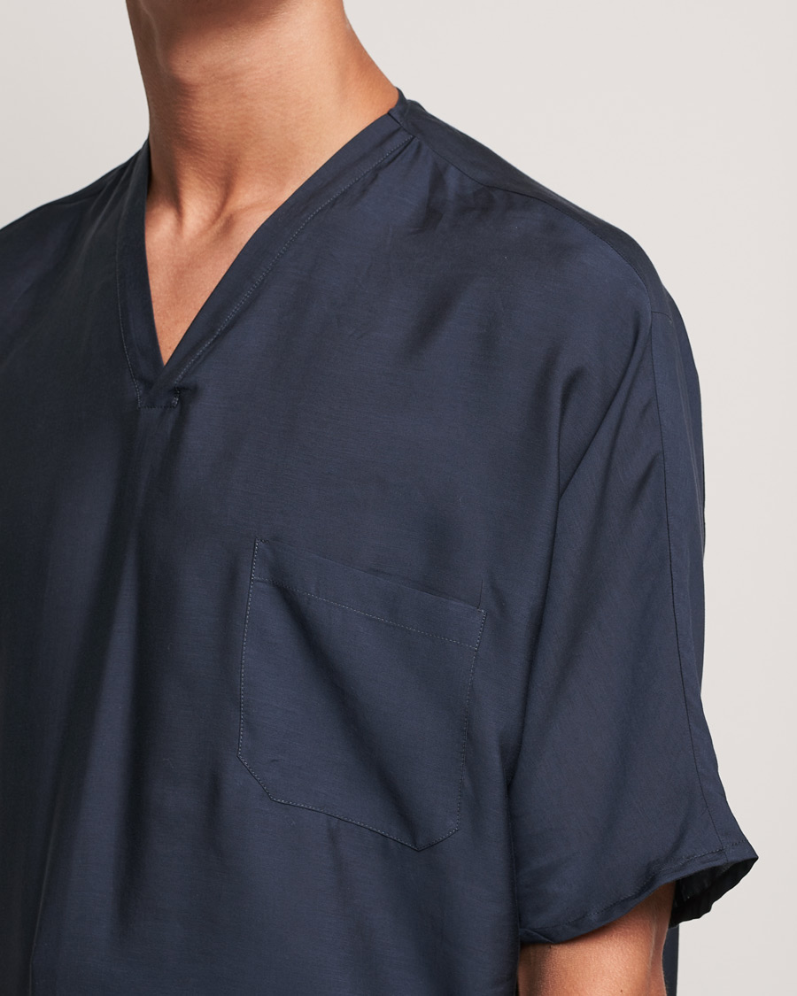 Herren | T-Shirts | Giorgio Armani | Silk Blend T-Shirt Navy