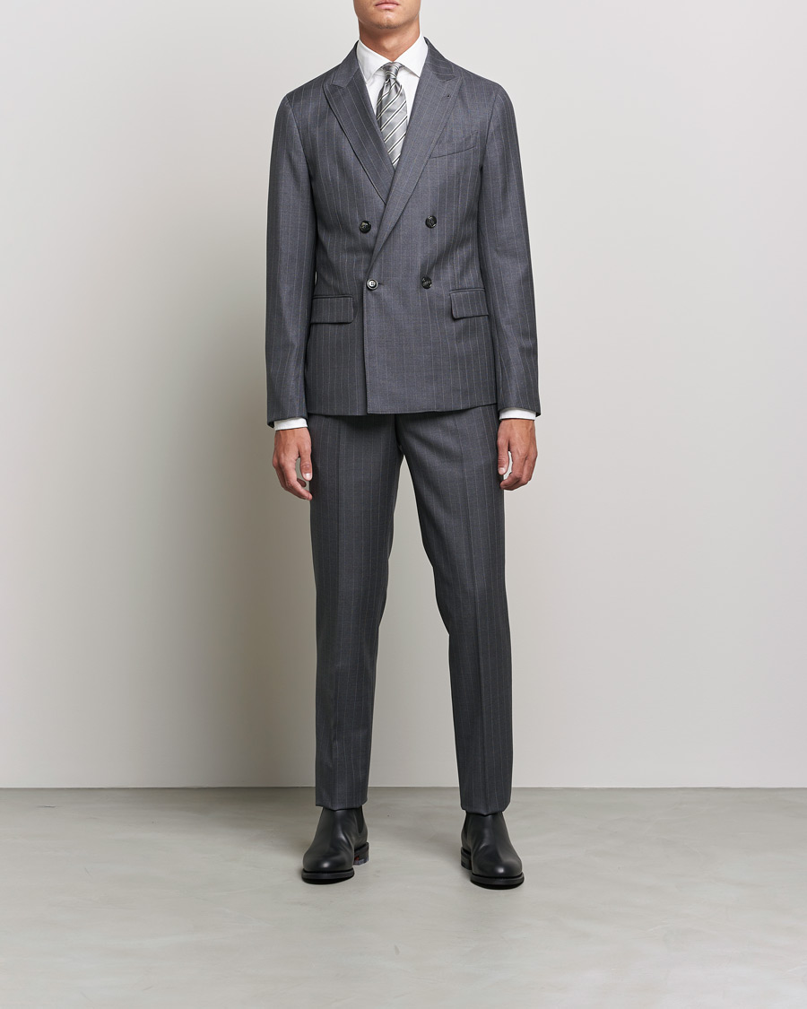 Herren | Anzüge | Giorgio Armani | Pinstripe Double Breasted Suit Grey