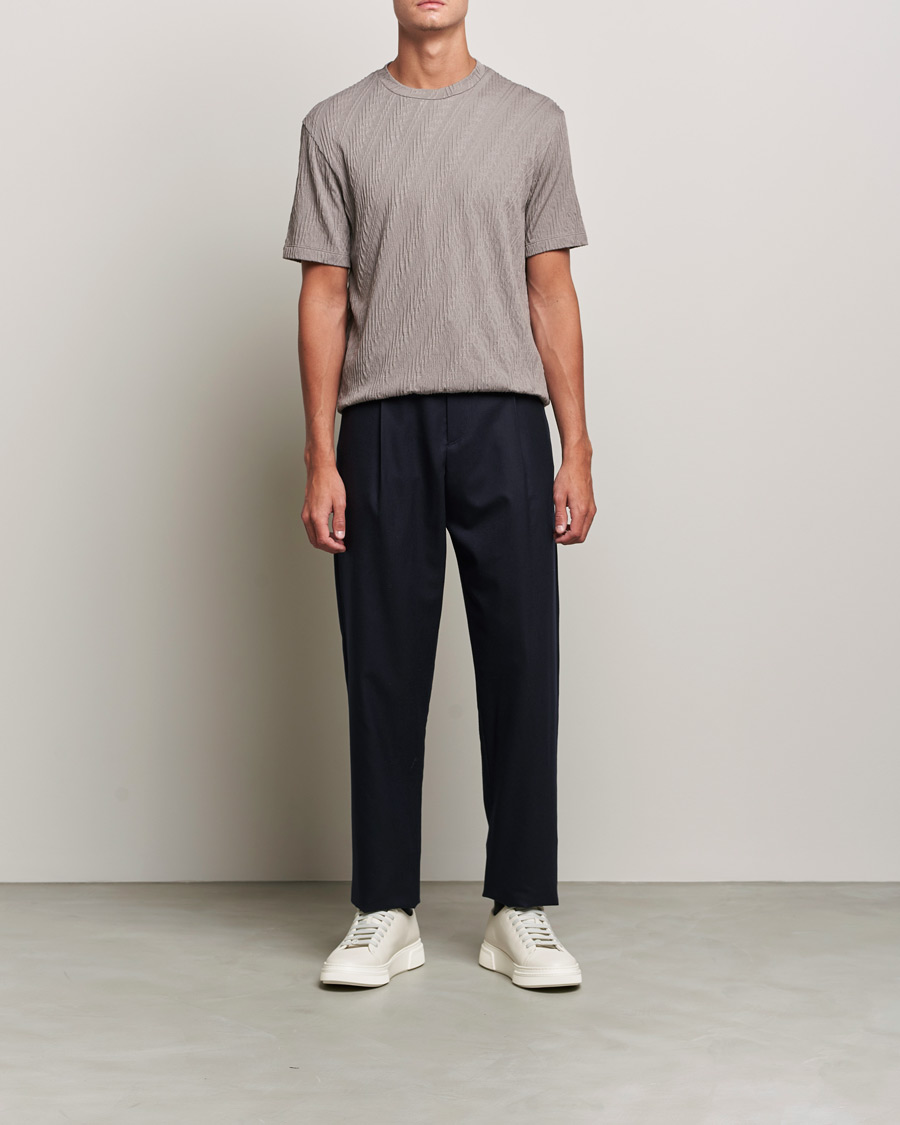 Herren | T-Shirts | Giorgio Armani | Cashmere Blend Chevron T-Shirt Beige