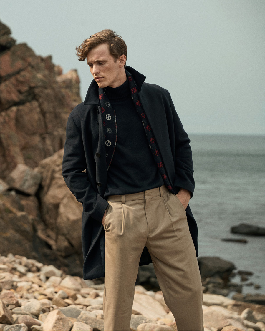 Herren | Giorgio Armani Cashmere/Silk Scarf Navy | Giorgio Armani | Cashmere/Silk Scarf Navy