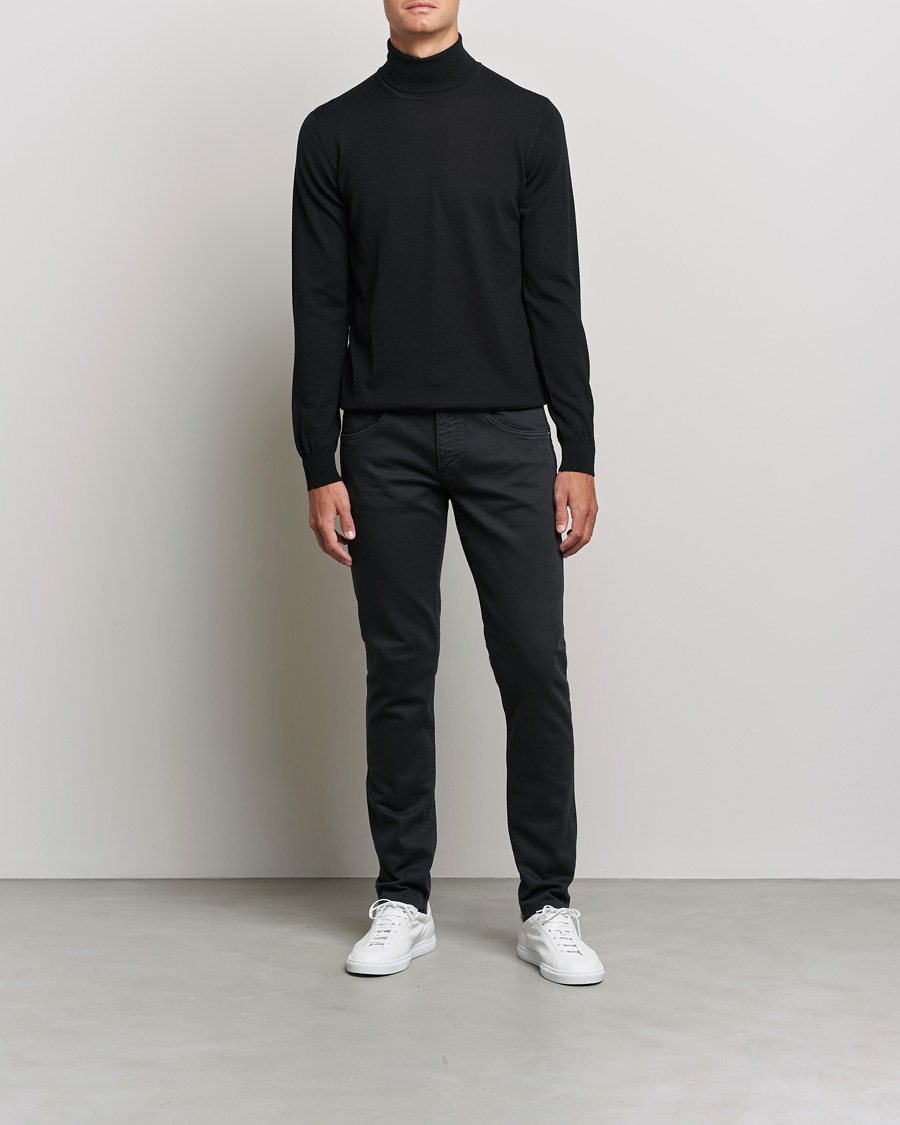 Herren | Pullover | J.Lindeberg | Lyd True Merino Polo Black