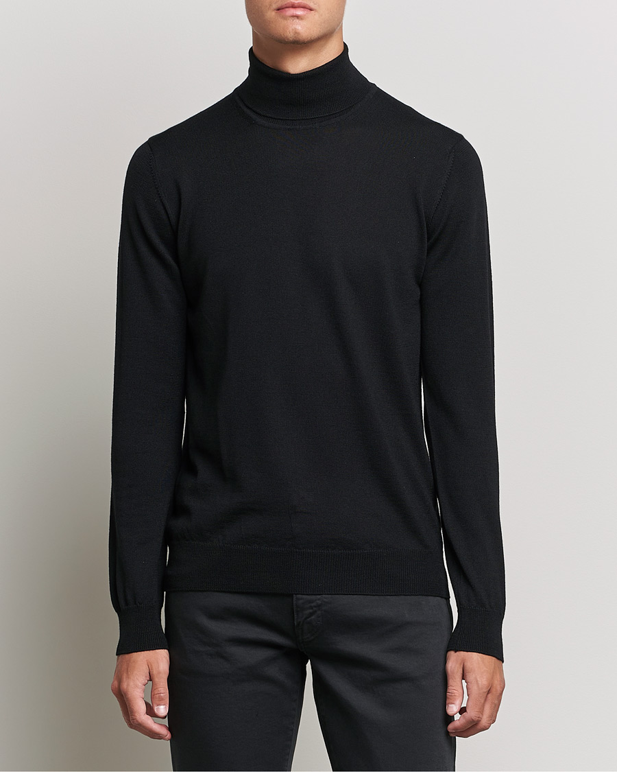 Herren | Pullover | J.Lindeberg | Lyd True Merino Polo Black