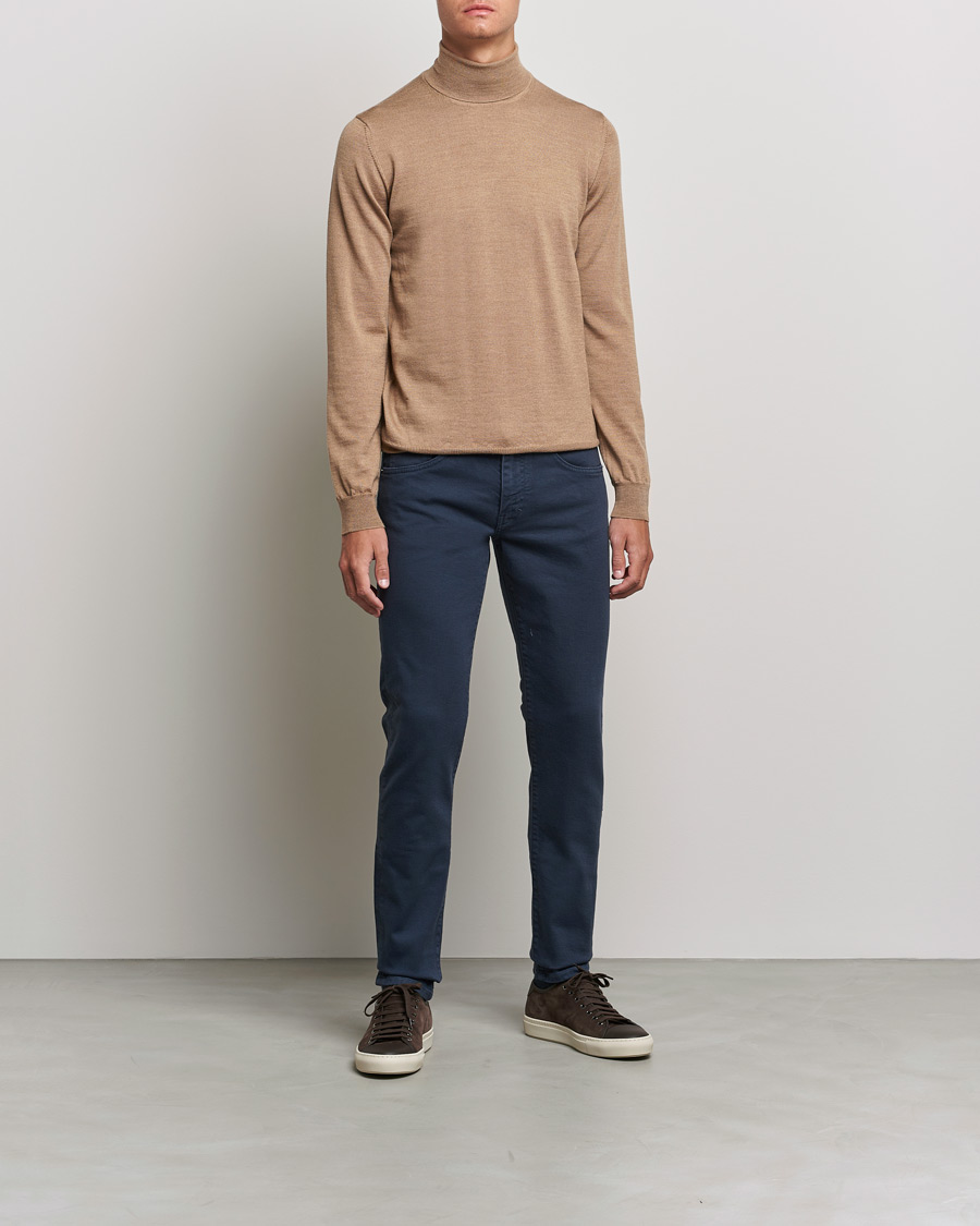 Herren | Pullover | J.Lindeberg | Lyd True Merino Polo Tiger Brown