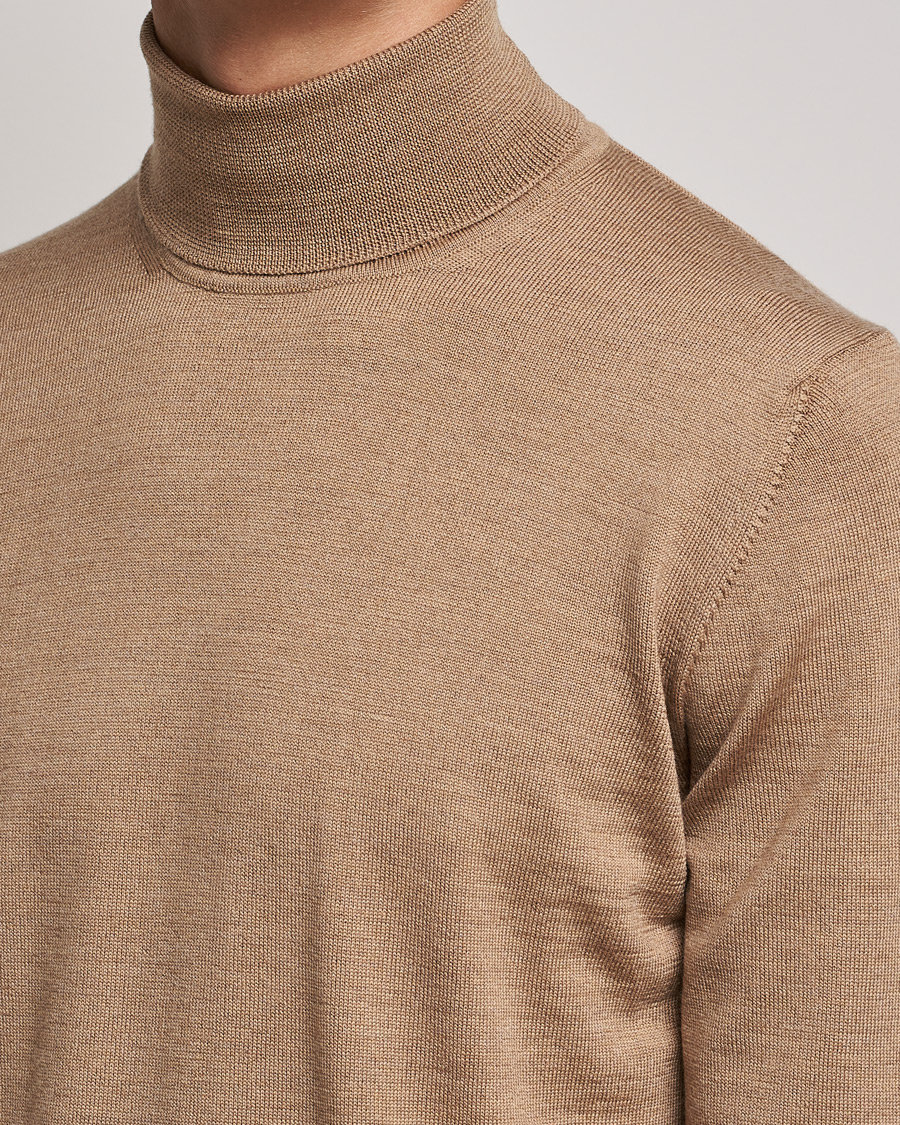 Herren | Pullover | J.Lindeberg | Lyd True Merino Polo Tiger Brown