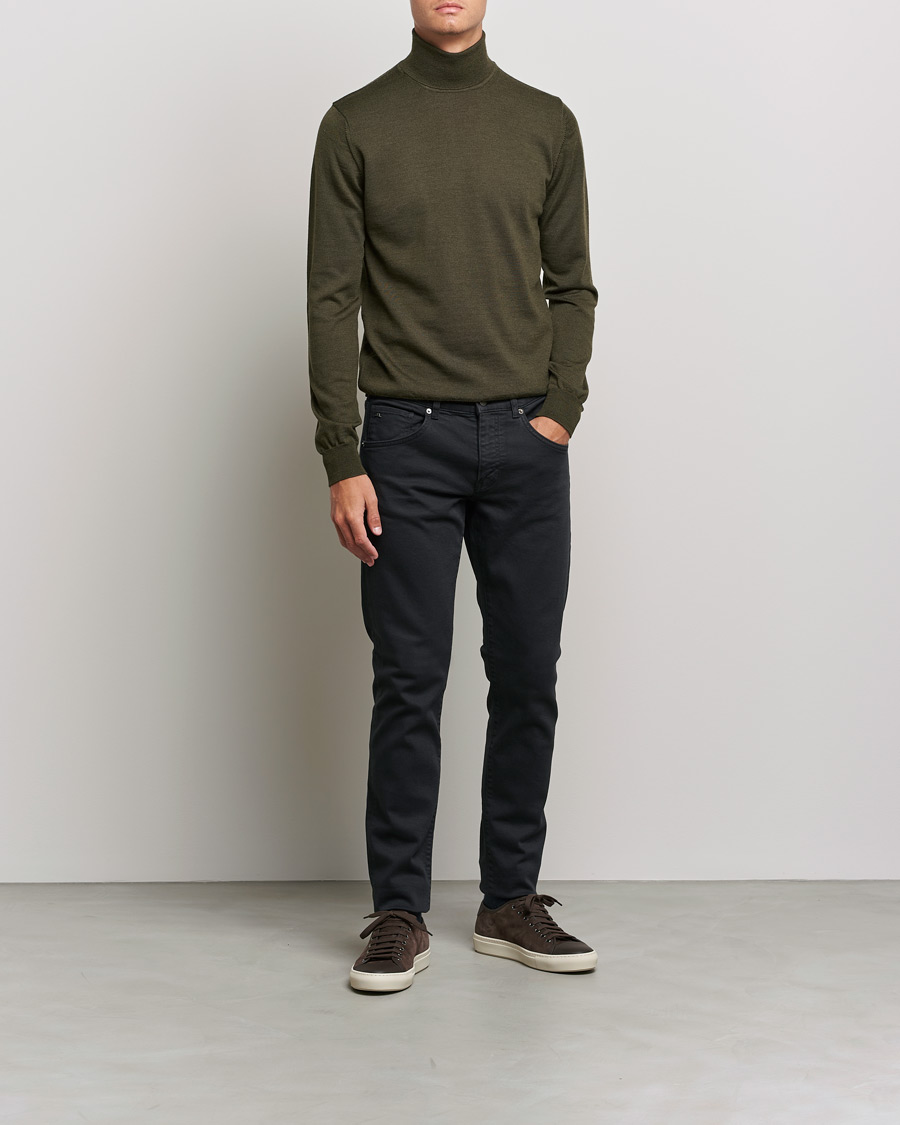 Herren | Pullover | J.Lindeberg | Lyd True Merino Polo Forest Green