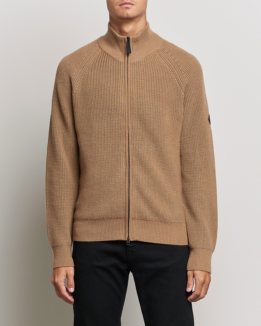 Herren | Pullover | J.Lindeberg | Kyler Wool Blend Zip  Tiger Brown