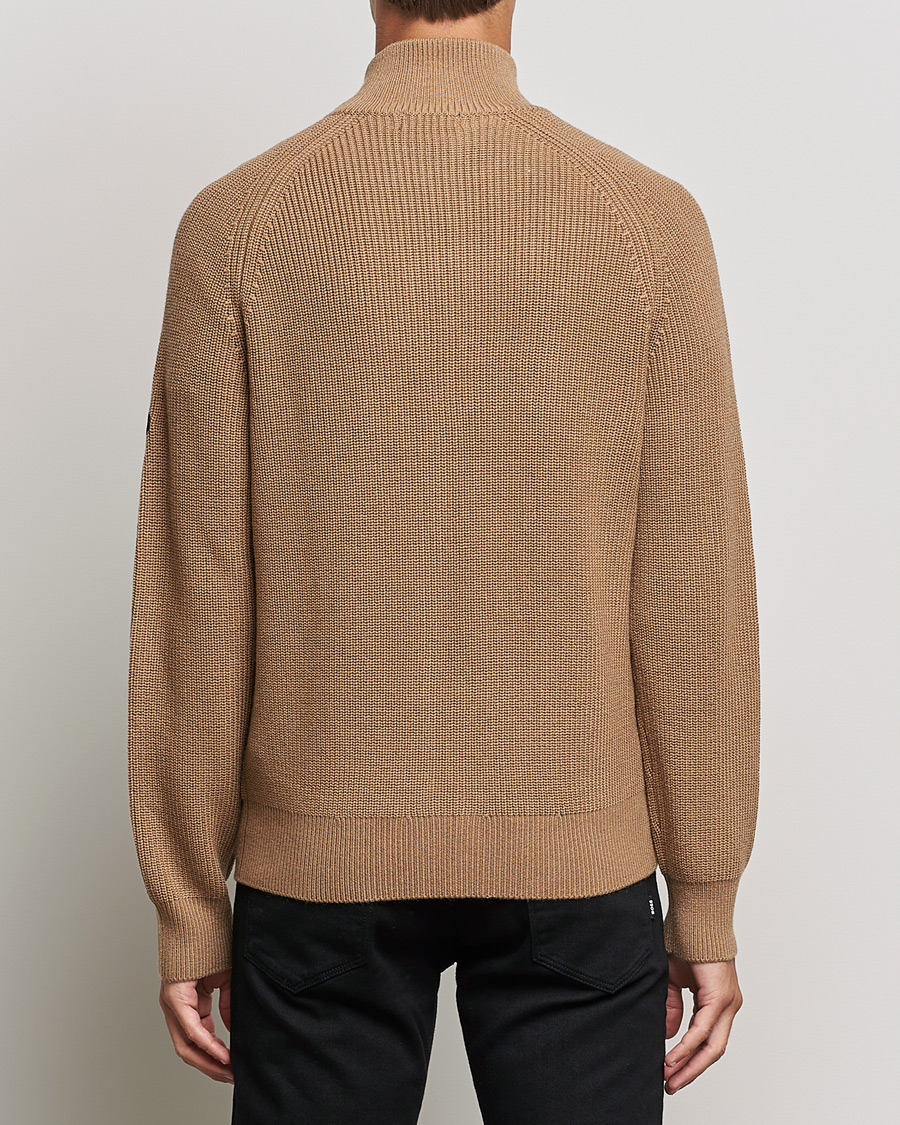 Herren | Pullover | J.Lindeberg | Kyler Wool Blend Zip  Tiger Brown