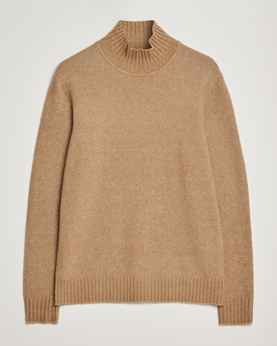 Herren | Pullover | J.Lindeberg | Orian Wool Blend Turtleneck Tiger Brown