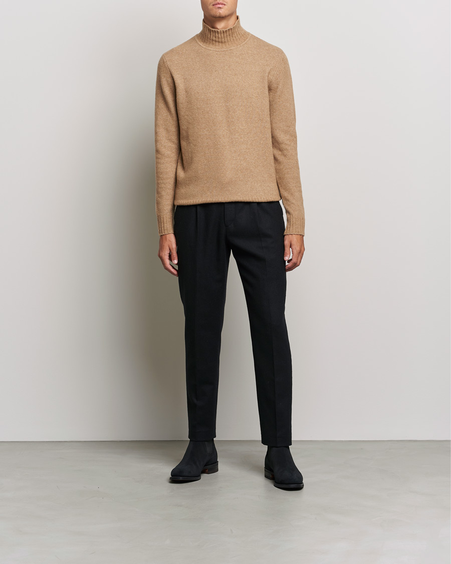 Herren | Pullover | J.Lindeberg | Orian Wool Blend Turtleneck Tiger Brown