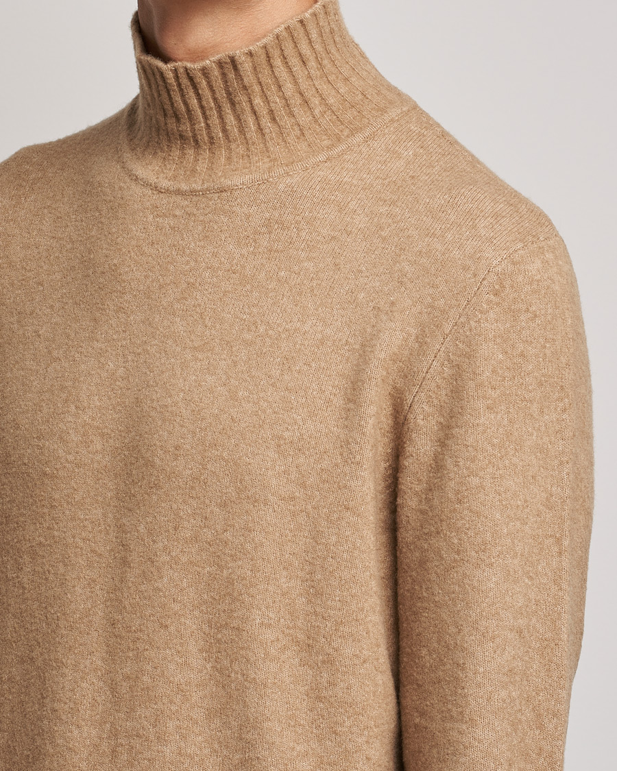 Herren | Pullover | J.Lindeberg | Orian Wool Blend Turtleneck Tiger Brown