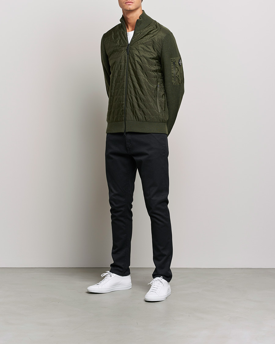 Herren | Pullover | J.Lindeberg | Beck Knitted Hybrid Jacket Forest Green