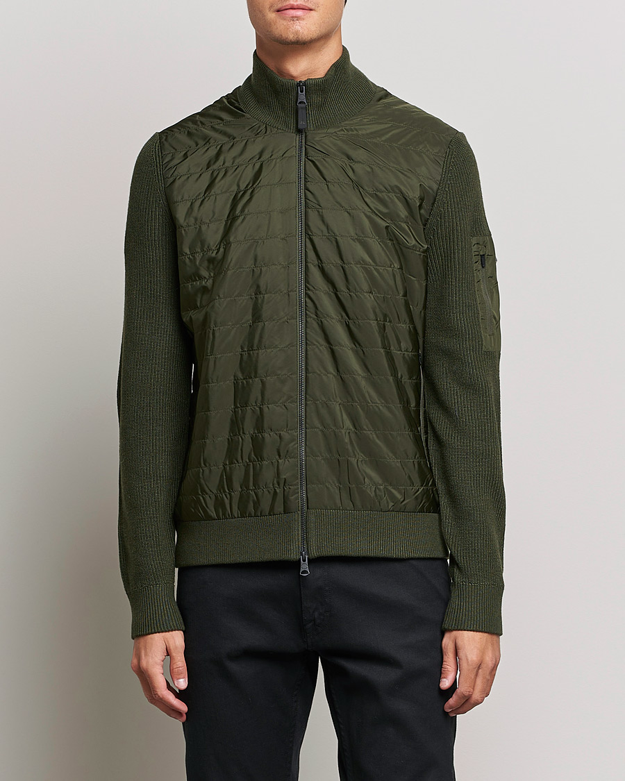 Herren | Pullover | J.Lindeberg | Beck Knitted Hybrid Jacket Forest Green