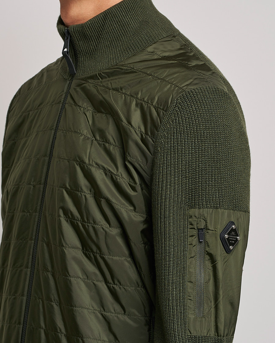 Herren | Pullover | J.Lindeberg | Beck Knitted Hybrid Jacket Forest Green