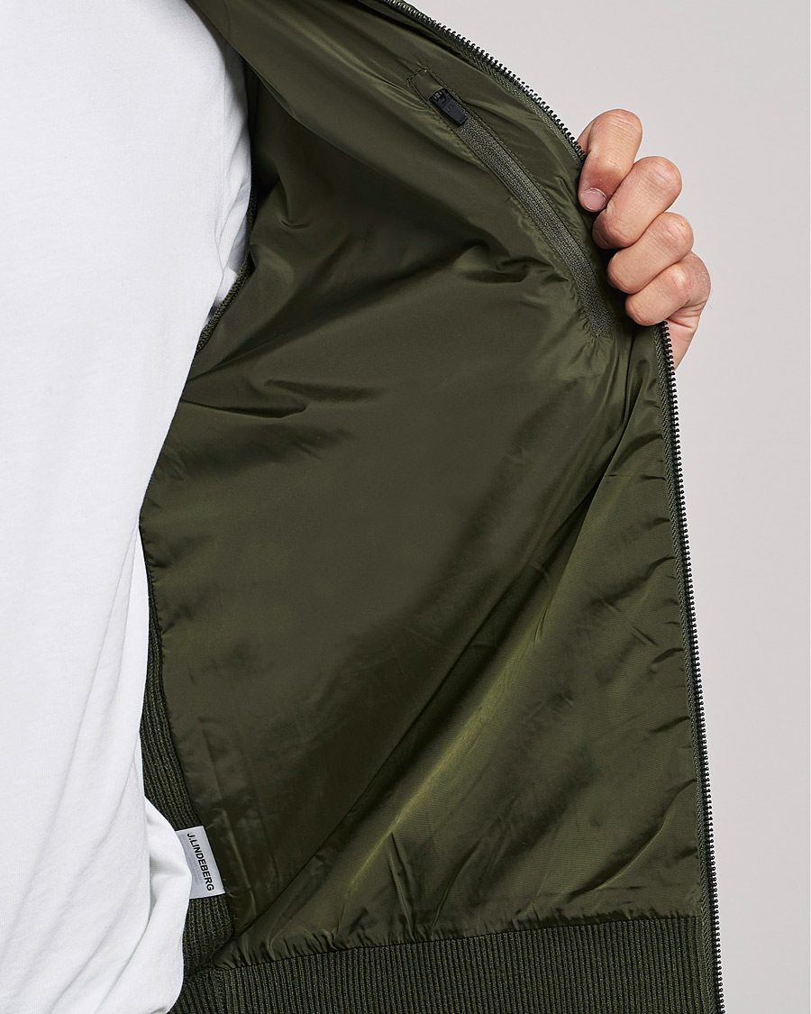 Herren | Pullover | J.Lindeberg | Beck Knitted Hybrid Jacket Forest Green