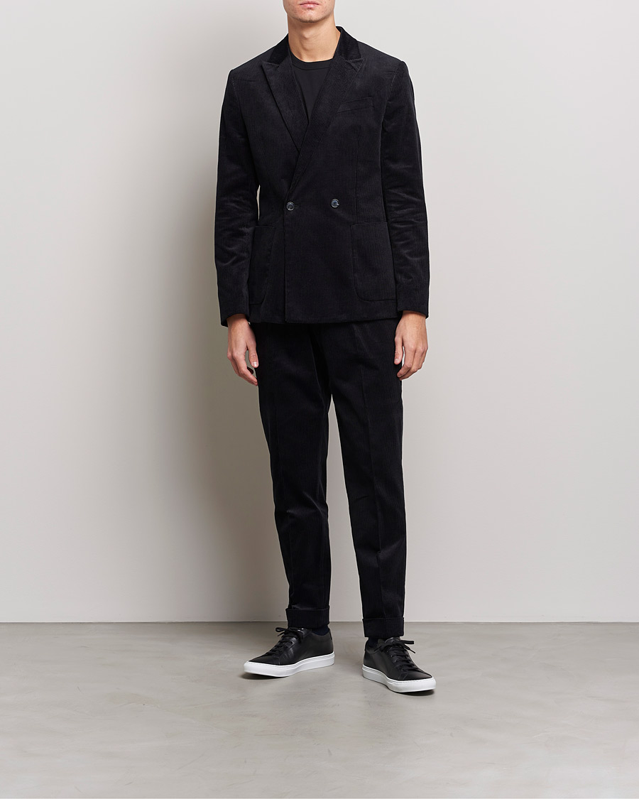 Herren | Hosen | J.Lindeberg | Gordon Pleated Corduroy Trousers Black