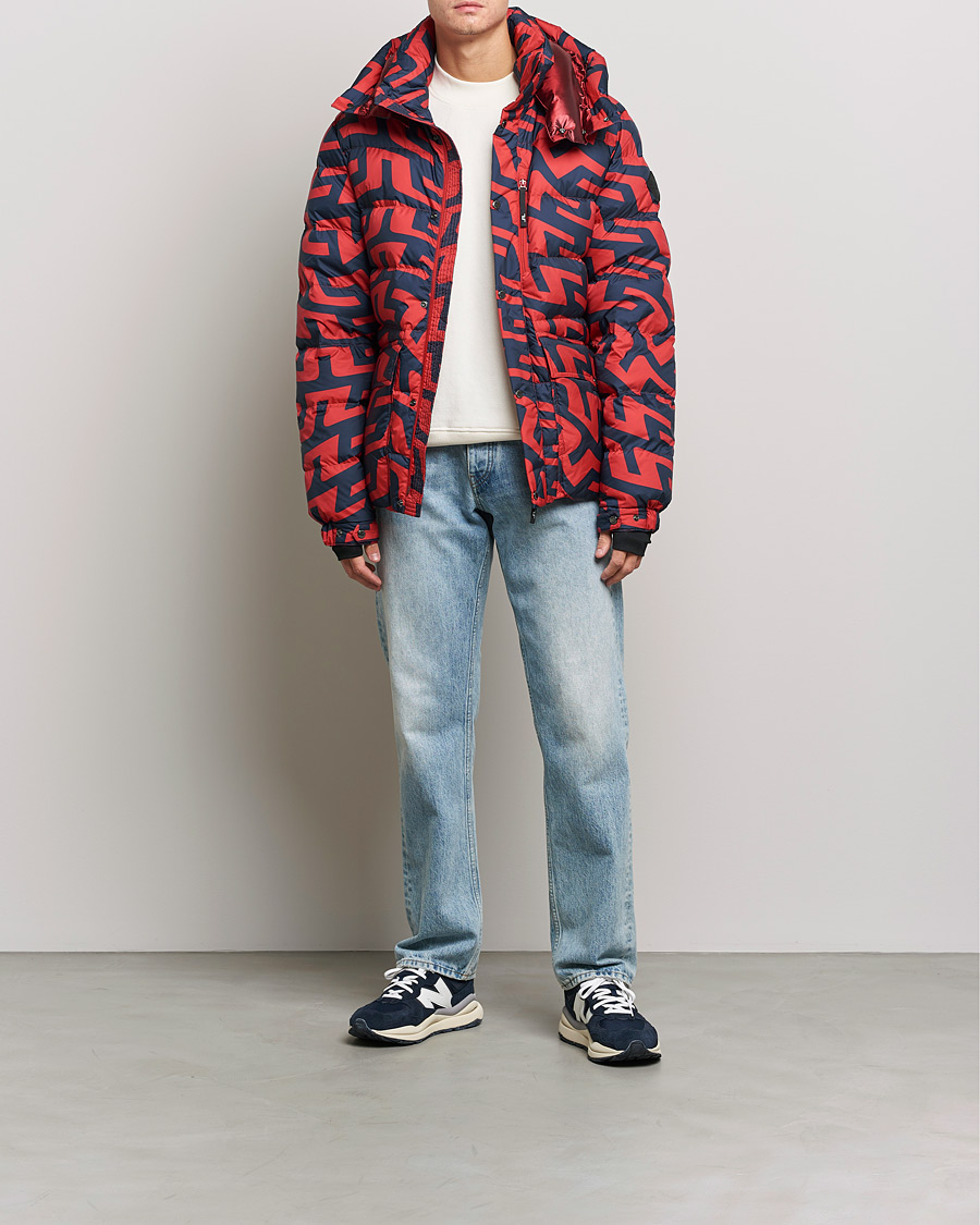 Herren | Jacken | J.Lindeberg | Sphere Printed Down Jacket Bridge Swirl Red