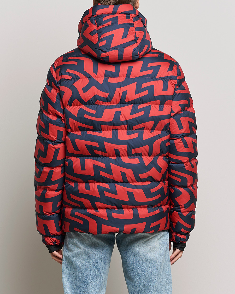Herren | Jacken | J.Lindeberg | Sphere Printed Down Jacket Bridge Swirl Red