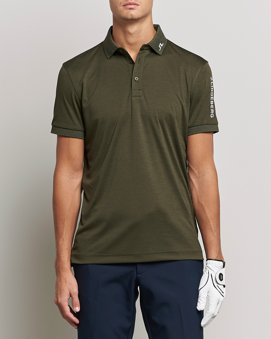 Herren | Poloshirts | J.Lindeberg | Tour Tech Slin Fit Polo Forest Melange